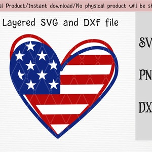 4th of July heart SVG/Fourth of July/America/USA flag heart SVG/ patriotic/Png/Dxf/instant download/Cricut file/Silhouette file