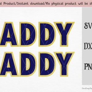 Gold yellow and navy Letters ‘ADDY&#39; Svg/Png/Dxf files/instant download