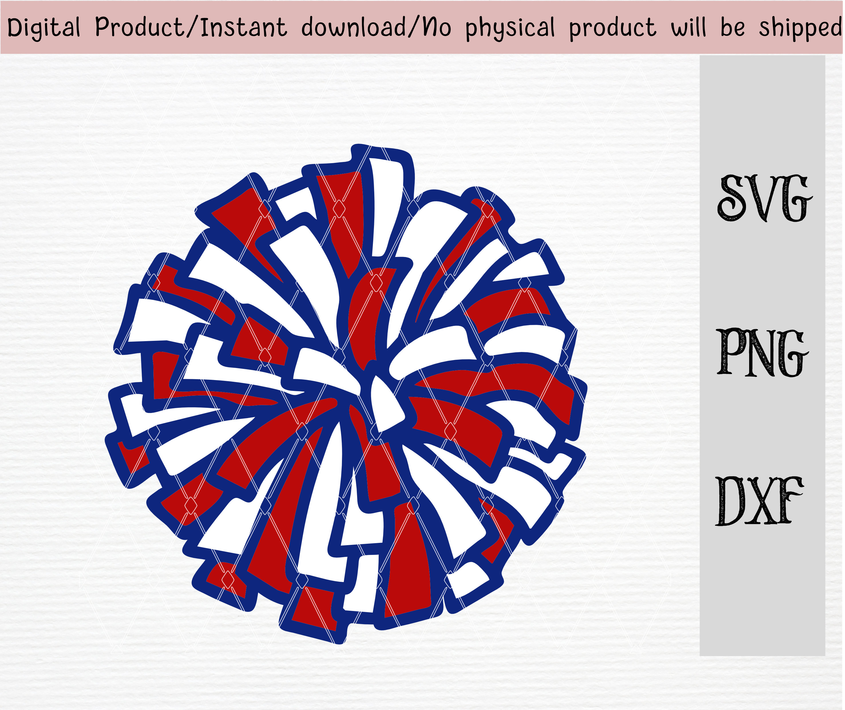 Pom Pom Svg/red and White Pom Pom With Blue - Etsy