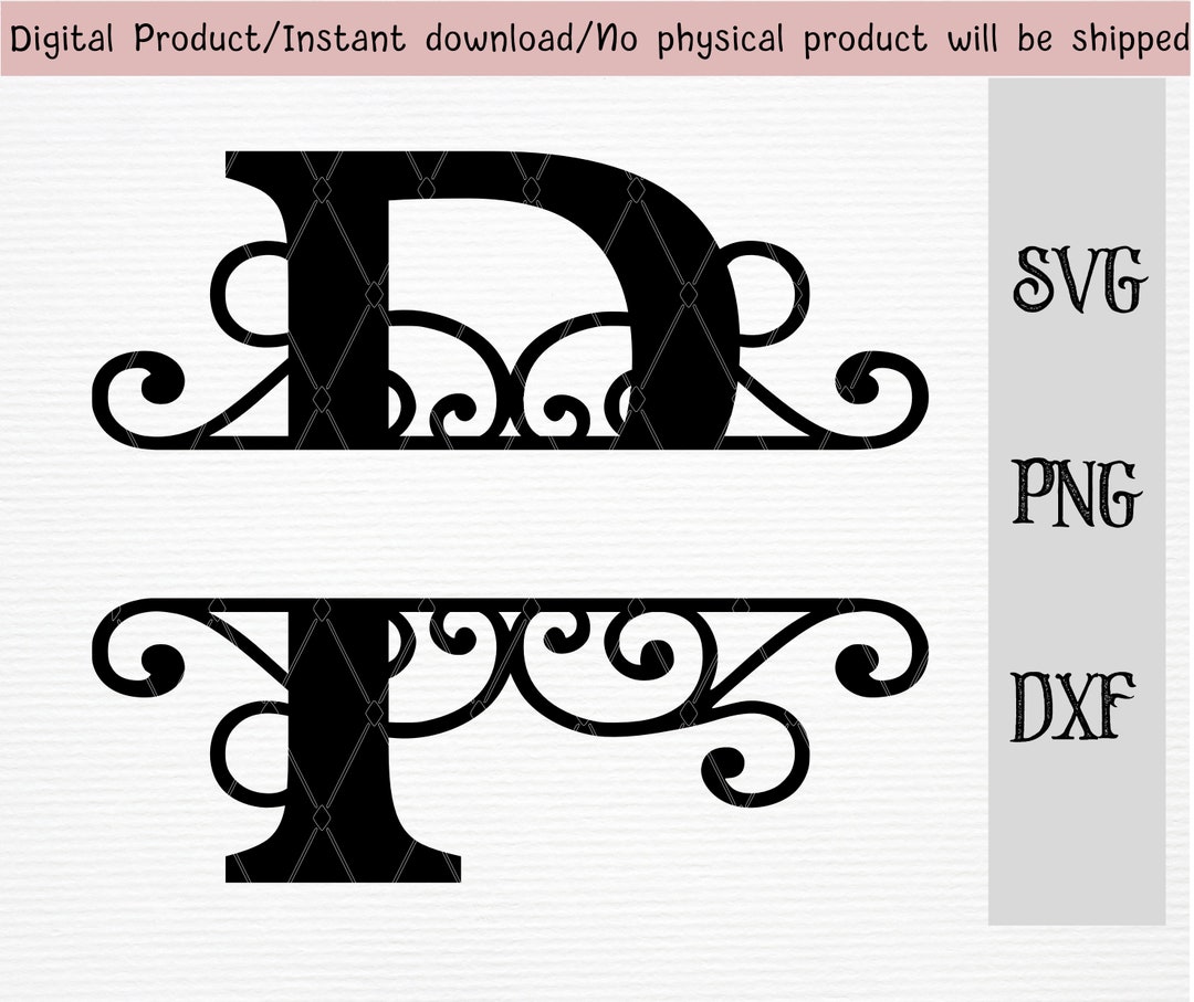 Split Capital Letter Monogram SVG/DXF/PNG Files/split Captital Letter P ...