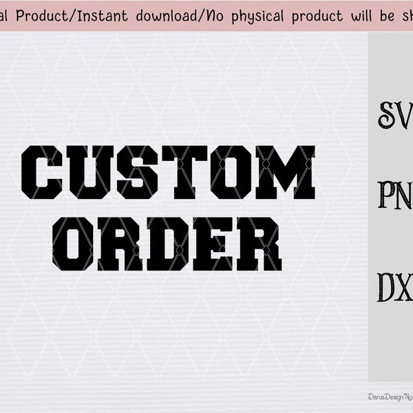 Jersey font custom order SVG/DXF/Png files/instant download