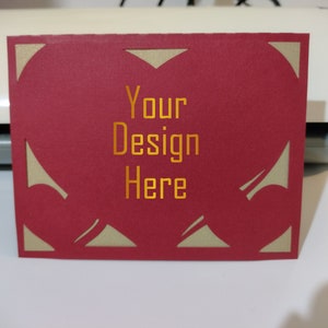 Heart card template 8.5&#39;&#39;*5.5&#39;&#39; cut file/insert card/greeting card/Cricut/silhouette/SVG/DXF/PNG/Ready to use/instant download