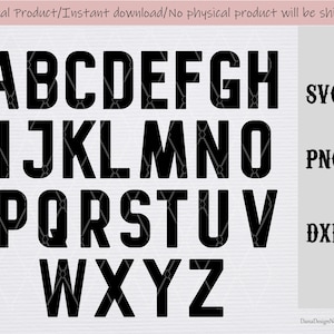 Black Jersey letters SVG/PNG/DXF files/sport numbers/ numbers clipart Cricut/silhouette machine/cut file/instant download