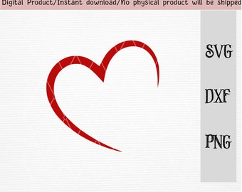 Skizze Herz Svg/Png/Dxf Dateien/für Cricut/Silhouette Maschine/Cut File/instant download