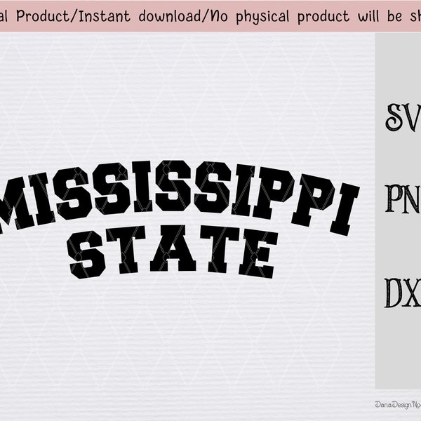 Mississippi State SVG/DXF/Png Dateien/USA Zustand Clipart/sofortiger download