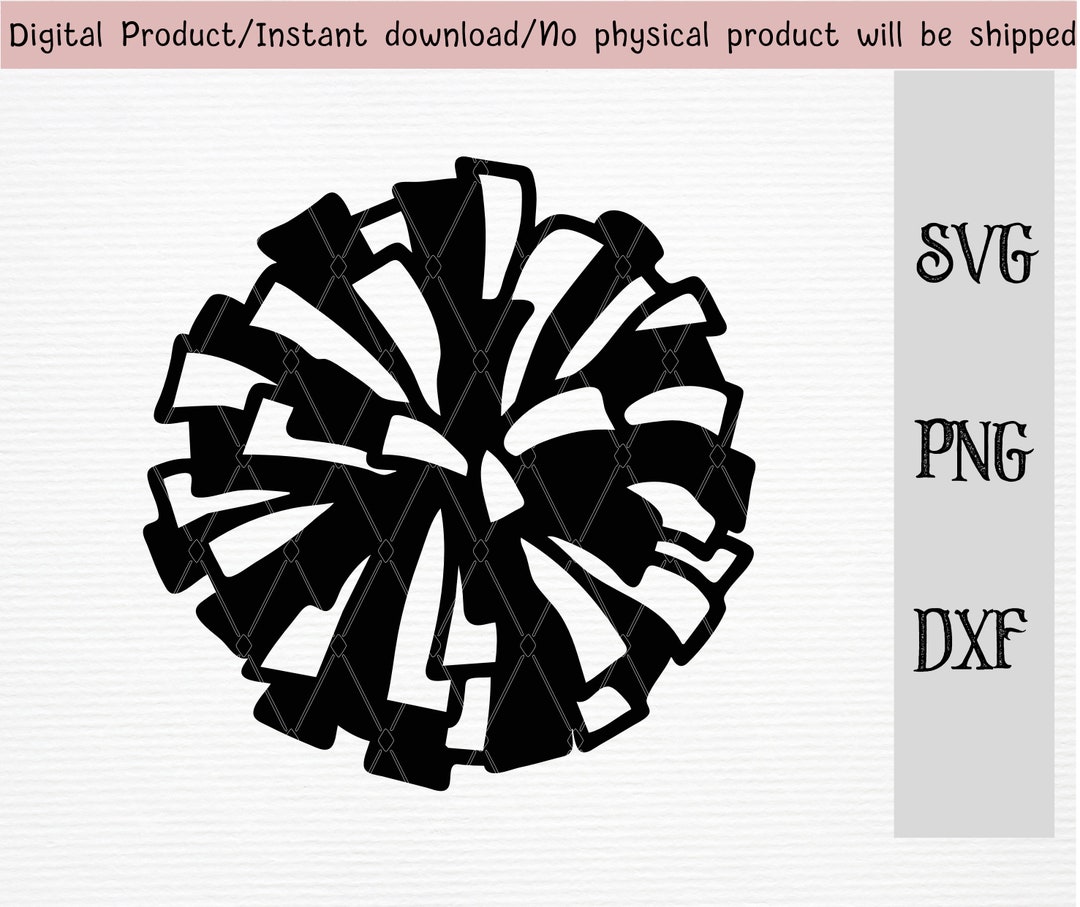 Pom Pom Svg/hand-drawn Cheerleading Pom Pom Black/sport/svg/png/dxf