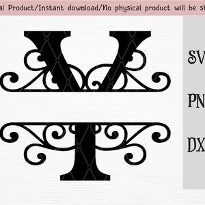 分割大文字モノグラム SVG/DXF/PNG ファイル/分割大文字 Y/即時ダウンロード