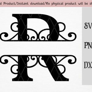 Split Capital Letter monogram SVG/DXF/PNG files/Split Captital Letter R/instant download
