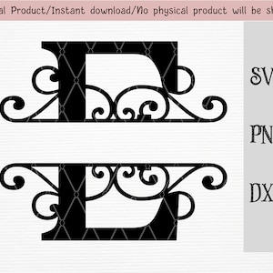 Split Capital Letter monograma SVG/DXF/PNG files/Split Captital Letter E/instant download