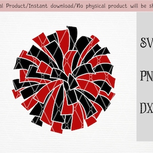 Pom Pom Svg/Solid Red and black pom pom/2 color pom pom SVG/PNG/DXF files/ for Cricut/silhouette machine/cut file/instant download