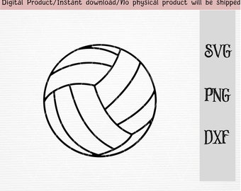 May include: Black and white line art illustration of a volleyball.