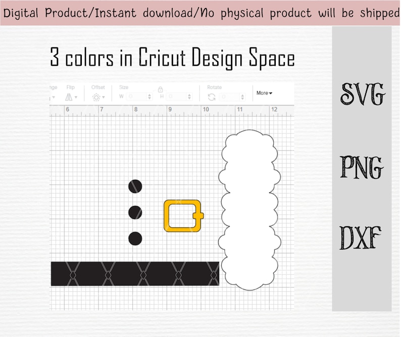 Santa Costume With Belt and Buttons SVG/PNG/DXF Files/ for Cricut ...