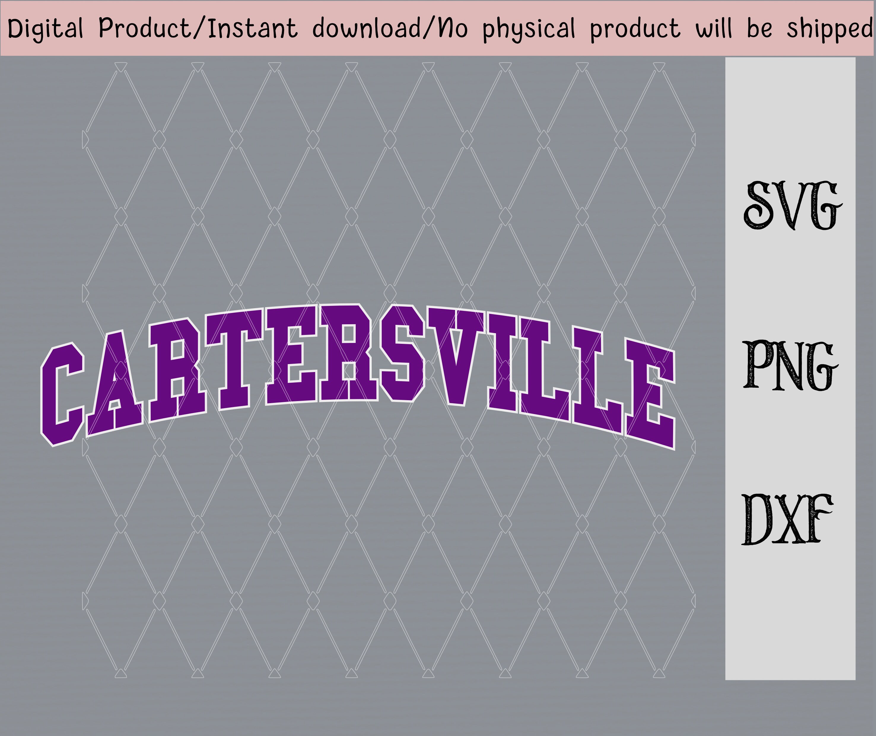 Cartersville Purple and White Svg/dxf/png Files/instant Etsy Australia
