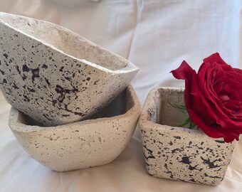 Hand Pressed Concrete Pot