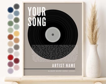 Wedding Gift for Couples | Personalized Music Print with Photo | Custom Record Art | First Dance Song Present | Paper Gift