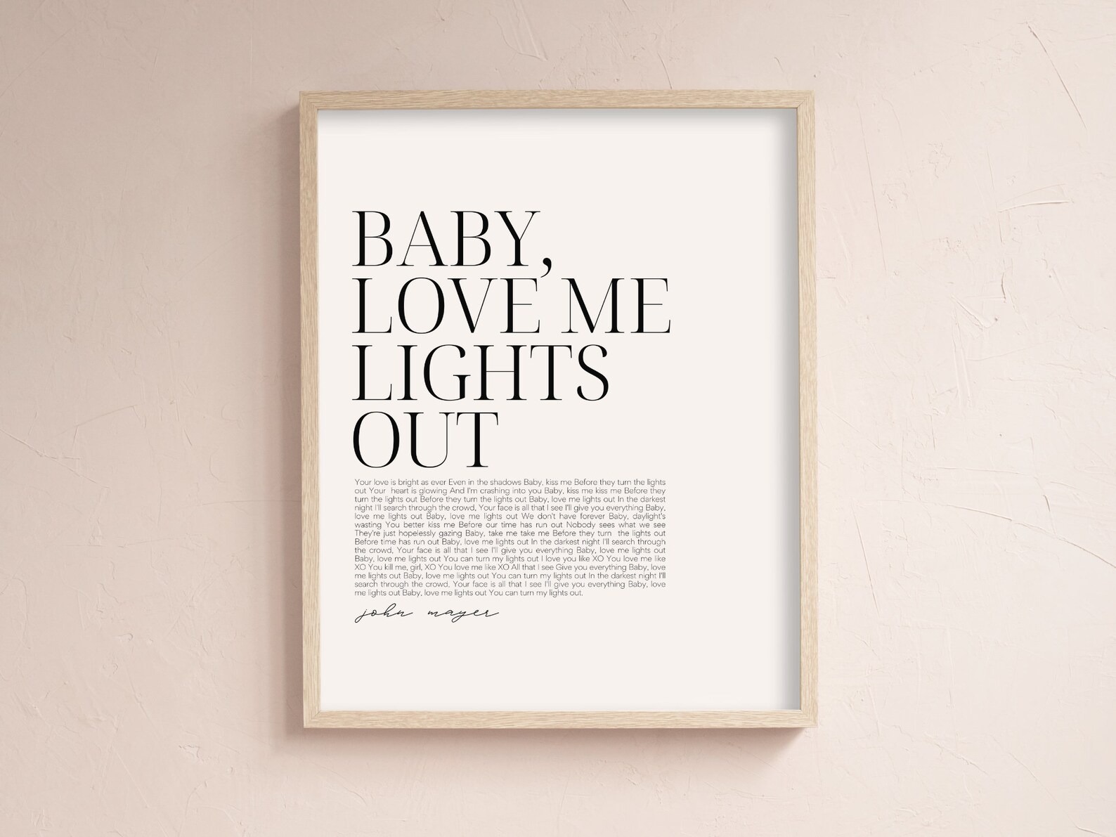 baby love me lights out john mayer