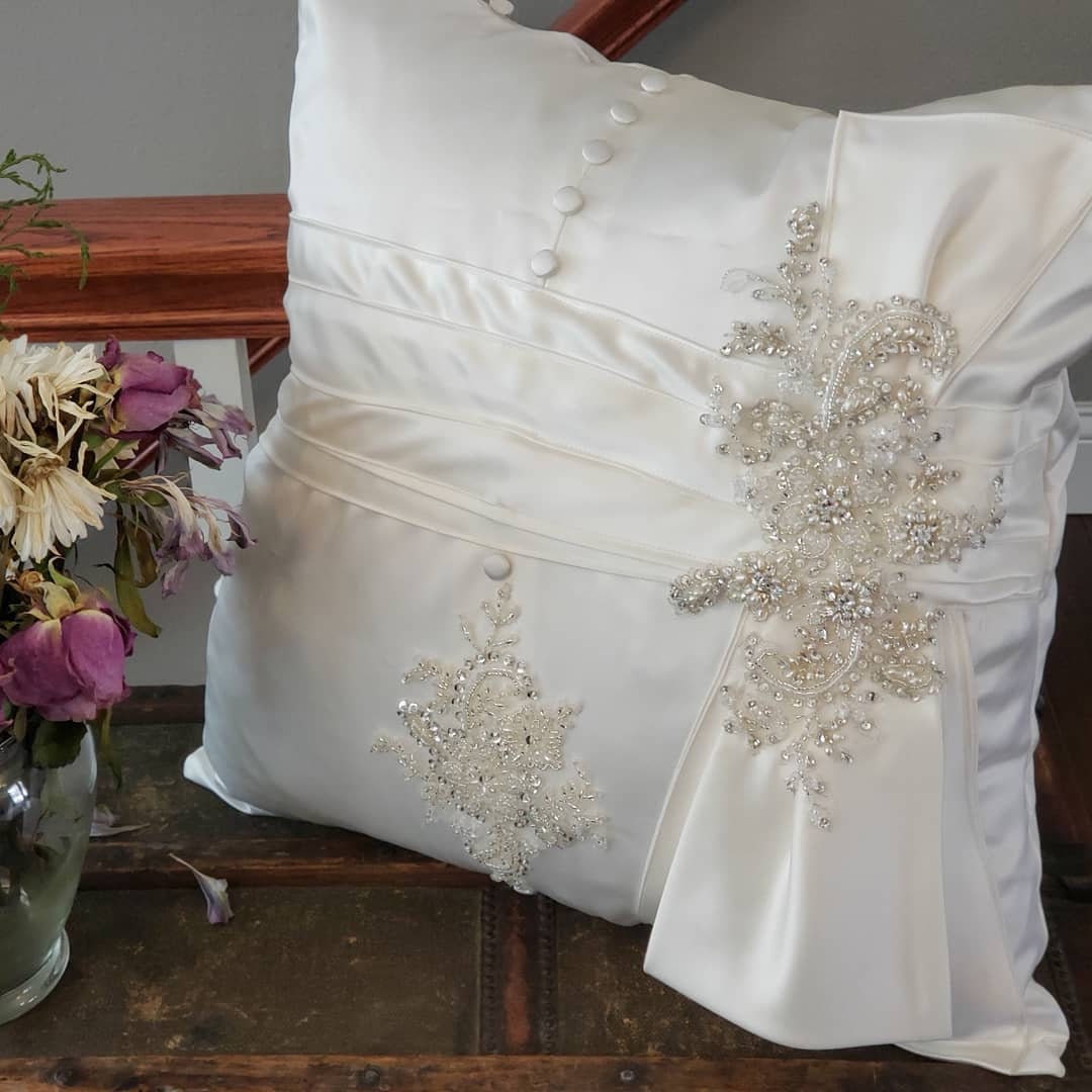 Custom Wedding Dress Pillow Bridal Keepsake Family Heirloom Gift Handmade