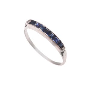 925 Sterling Silver Princess Blue Sapphire Ring with Natural Diamonds – L/M Shade, SI-One Purity – Nickel-Free Jewelry Comfortable Wear Gift