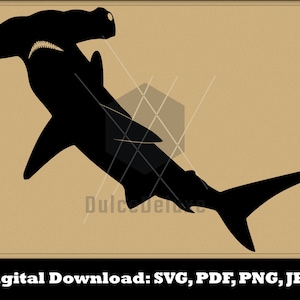 Hammerhead Shark SVG - Hammerhead Shark Cut Files for Silhouette- Hammerhead Shark Clipart- Vector Instant Download - Great White Bull Tiger