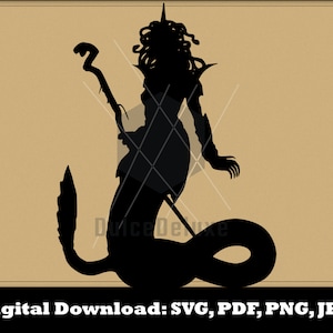 Medusa SVG - Gorgon SVG Dungeons and Dragons Mythical Creatures Monsters Beasts Silhouette Clipart Vector Pathfinder RPG Greek Mythology DnD