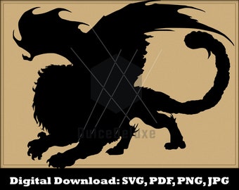 Manticore SVG -Dungeons and Dragons Mythical Creatures Monsters Beasts Silhouette Clipart Vector Pathfinder RPG Greek Mythology DnD tabletop