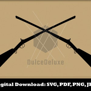 Crossed Shotguns SVG - Shotguns Clipart - Shotguns Cut Files for Silhouette - Shotguns Vector Instant Download - Double Barrel Shotgun SVG