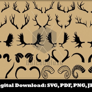 Hirschgeweih SVG - Hirschgeweih SVG - Geweih Bundle SVG - Geweih Clipart - Geweih geschnitten Datei - Geweih Vektor Instant Download