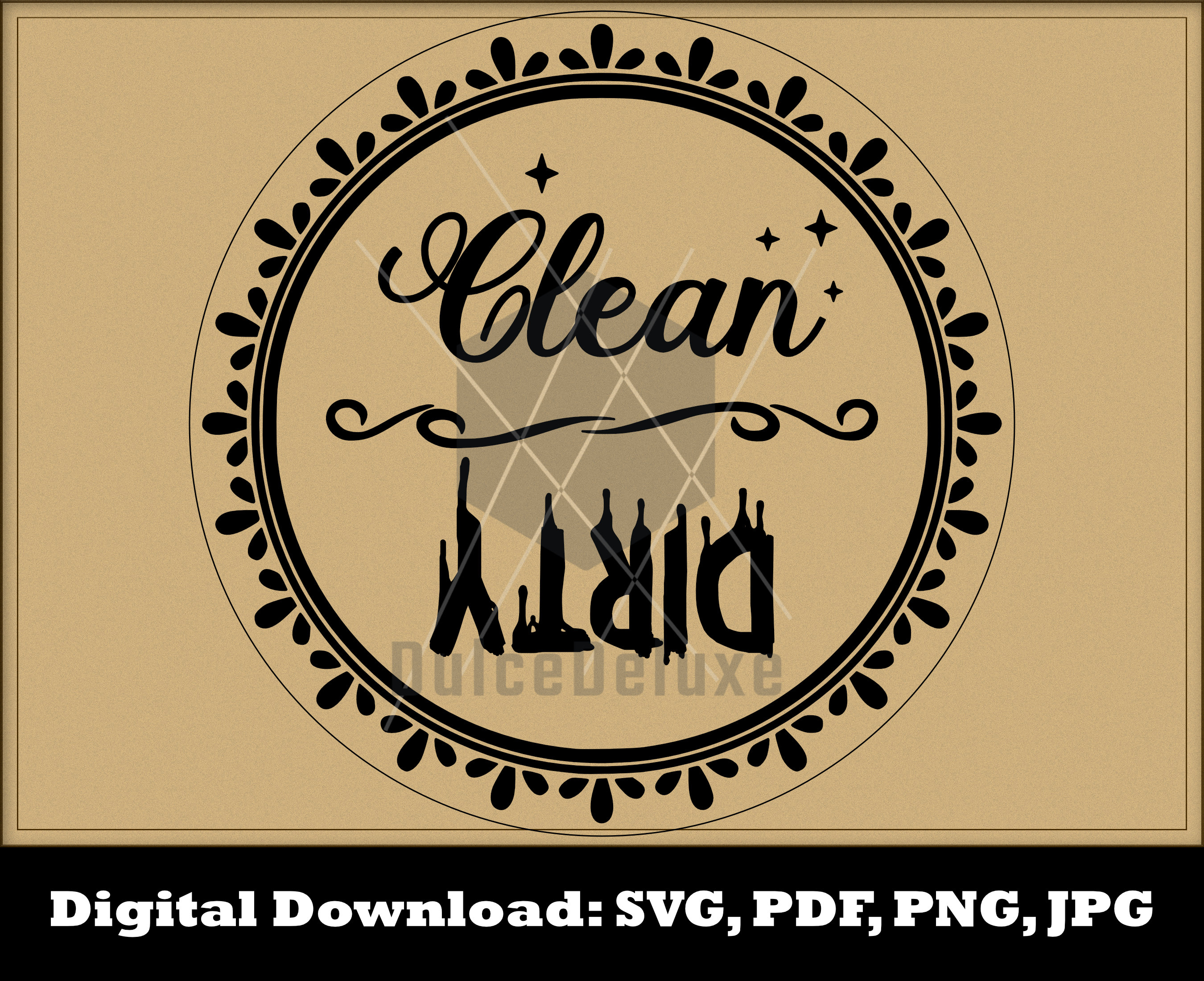 Dishwasher Dirty Clean Magnet Design File - Lasercut & Cricut Glowforge ...