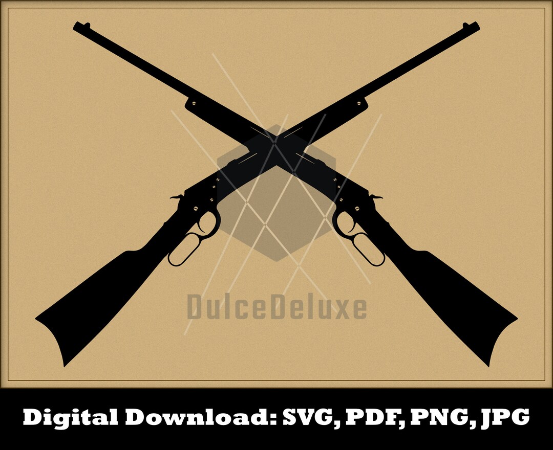Mezzleloader Rifle Svg Crossed Rifles SVG - Model 1892 SVG - Gun SVG - Lever Action Rifle ...