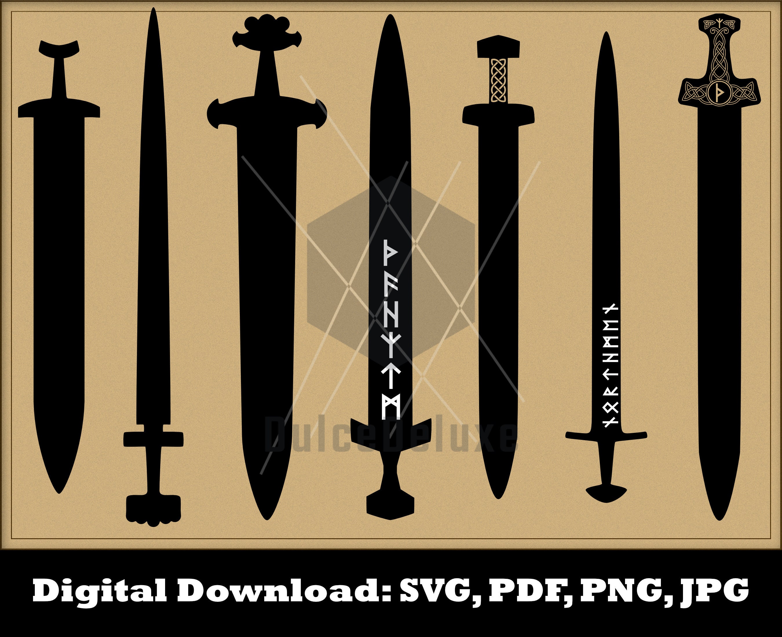 Vector Image Fantasy Sword Knight Dragon's Blade Weapon Medieval