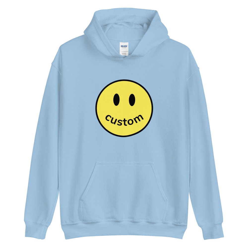 Custom Smiley Face Unisex Hoodie | Etsy