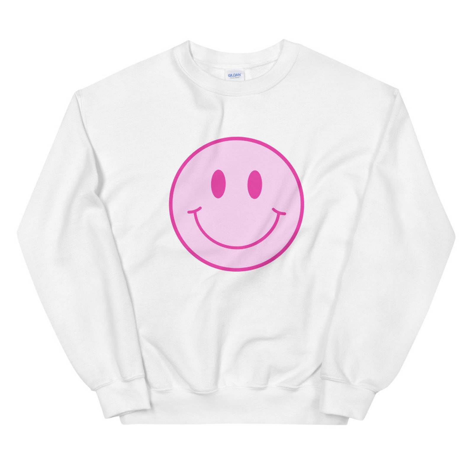 Pink Smiley Unisex Sweatshirt Etsy