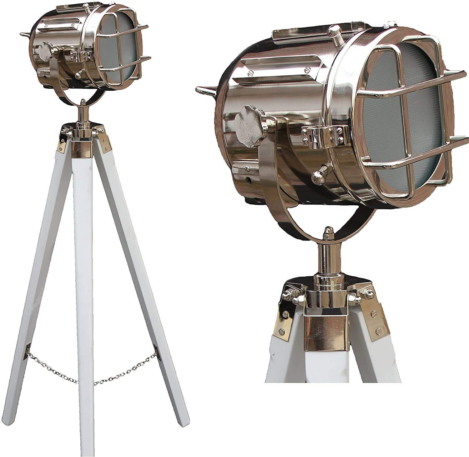 Schöne Chrom Stehleuchte weiß Stativ Standboden Chrom | Etsy