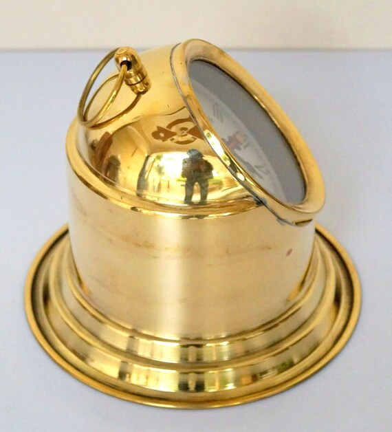 Nautical Marine Working Ship Binnacle Brass Clock Table Top Gift 