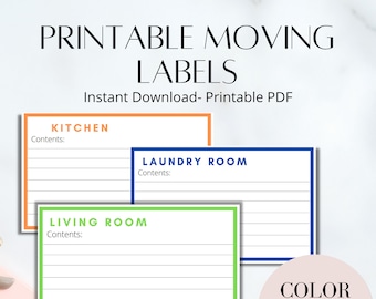 Printable Moving Inventory Labels, Moving Stickers, Moving Printable, Storage Labels, Inventory Labels, Packing List, Labels