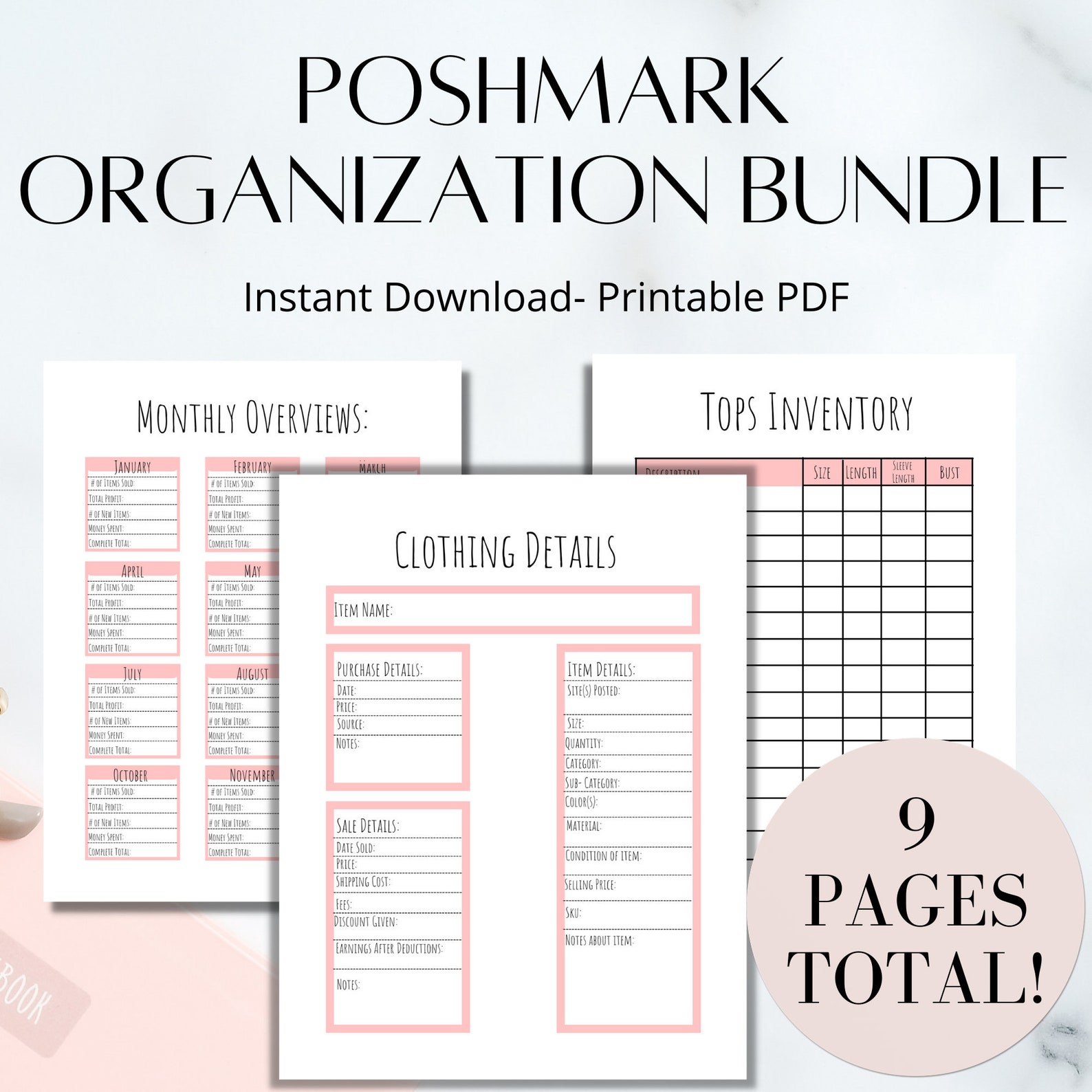 Poshmark Closet Organization Planner Poshmark Business | Etsy