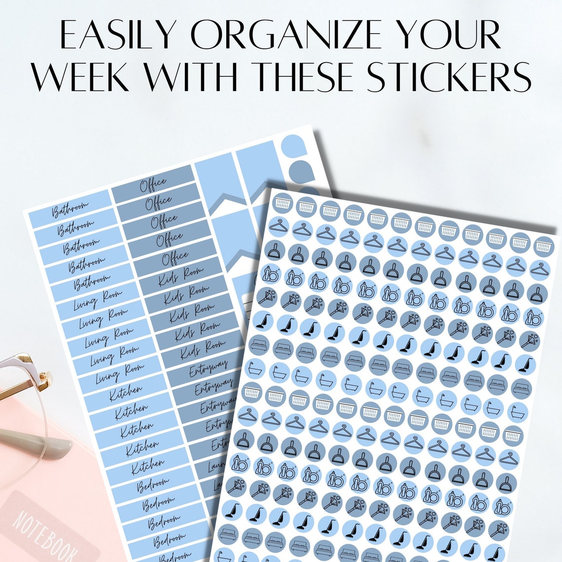 Printable Cleaning Themed Planner Stickers Printable Chore - Etsy