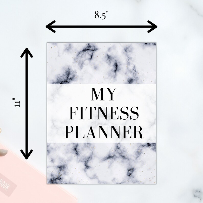 Printable Fitness Planner With Marble Theme Workout Planner | Etsy