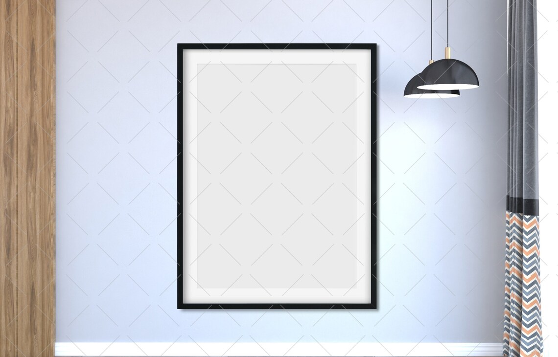 A3 frame mockup Vertical frame mock up Black frame wall Etsy