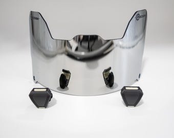 Precision Football Helmet Visor, Mirror Chrome