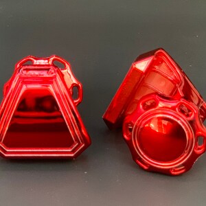 Precision Football Helmet Visor Clamps,  Chrome Red
