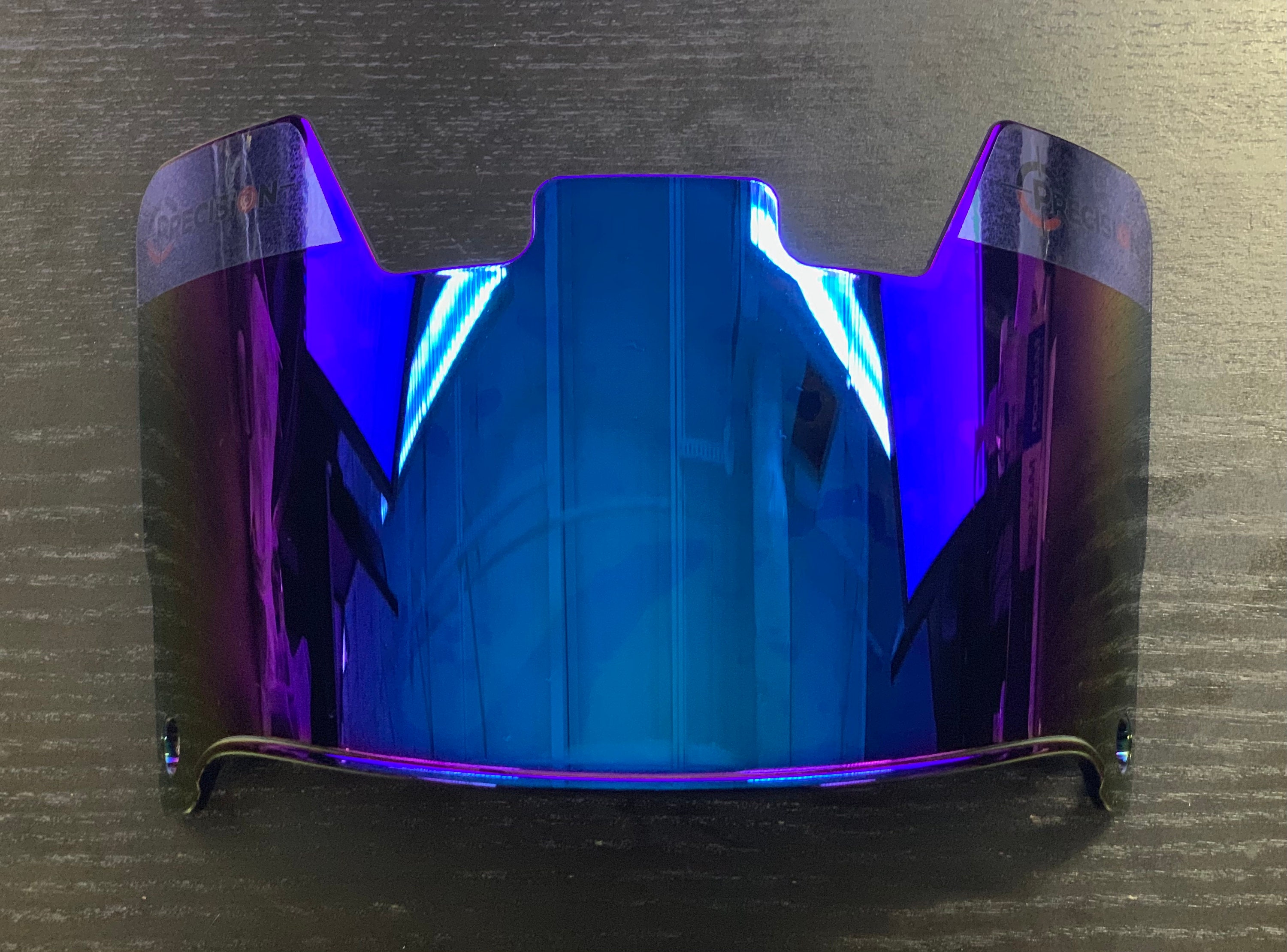 Precision Football Helmet Visor Rainbow Blue Etsy