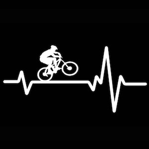 Décalcomanie Heartbeat VTT, Décalcomanie Heartbeat MTB, Décalcomanie de fenêtre Heartbeat MTB