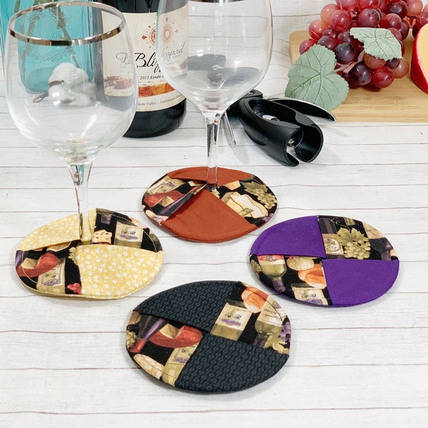 Wine Glass Coaster Etsy