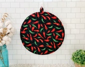 Tortilla Warmer, Microwave Bag, Kitchen Essentials, Reusable Warmer, Tortilla Sleeve, Red Pepper Fabric, Flat Bread Warmer, Mexican Kitchen