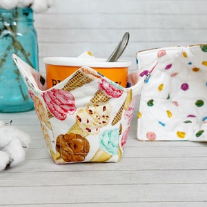 Ice Cream Cozy, Pint Cozy, Pint Ice Cream Sleeve, Apartment Essential, College Essential, Dorm Essentials, Microwave Cozy, Fabric Cozy