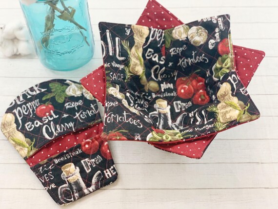 Microwave Cozy, Bowl Cozy, Mini Oven Mitts, Kitchen Essentials, Bowl Hot  Pad, Pot Holder Set, Kitchen Gift Set, Herb Themed, College Gift 