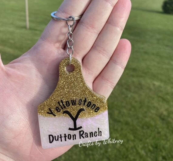 Yellowstone Keychain Dutton Ranch Keychain Cow Tag Keychain Etsy