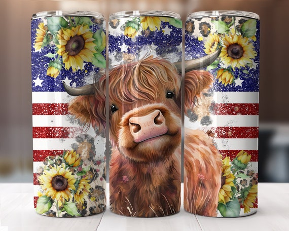 Rose Gold Sunflower Highland Cow 20oz Skinny Tumbler with Lid and Stra –  Desert Shirt Co.