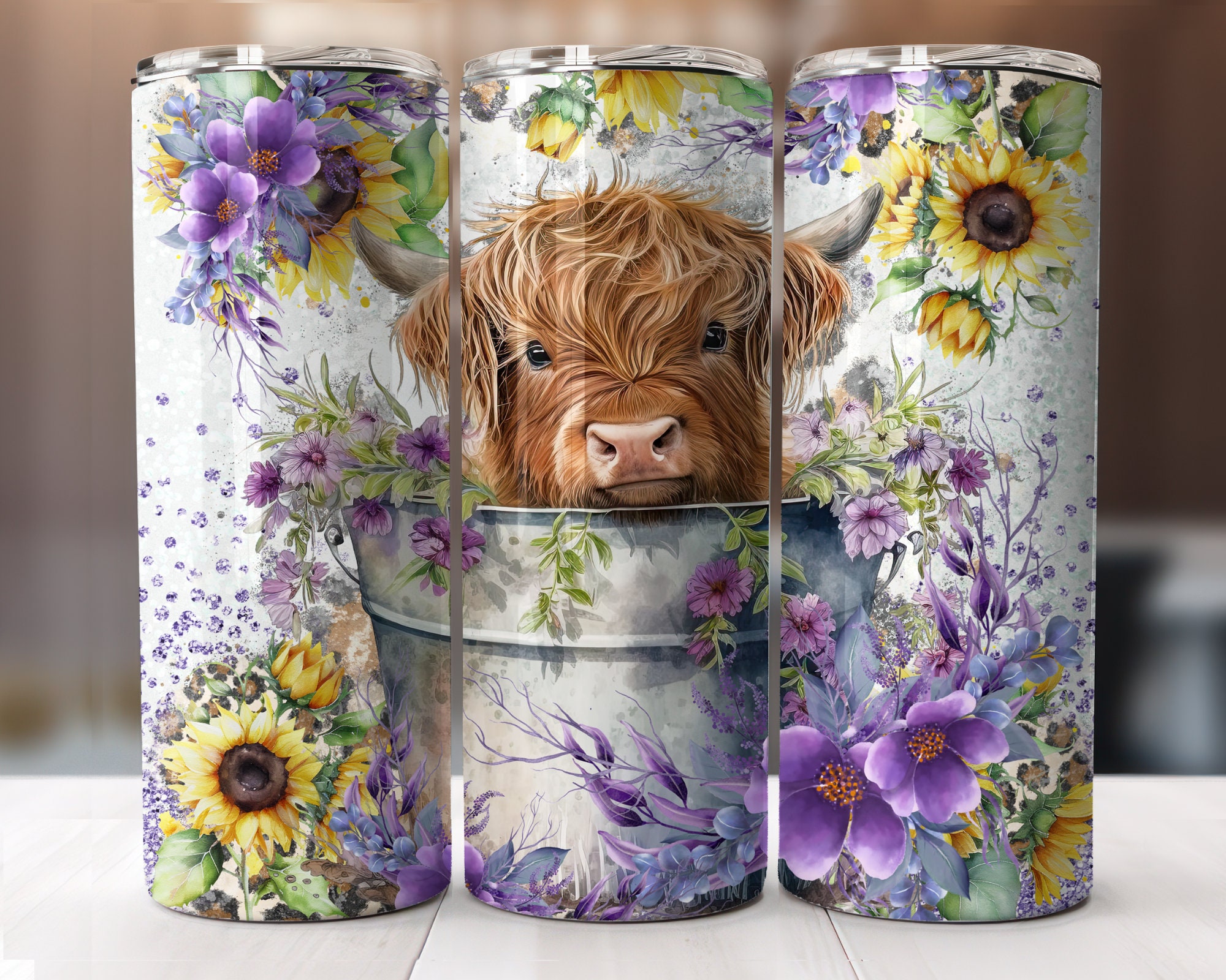 Christmas Highland Cow 40oz Tumbler with Handle, Lid, Straw, Laser Eng –  Prairie Tale Farm